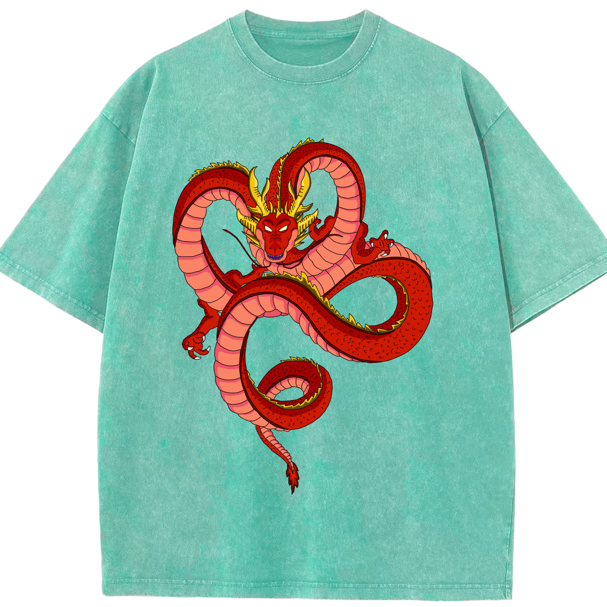 （画像用） ドラゴンボール 神龍 シェンロン DRAGON BALL Shenron 綿100% ヴィンテージ風 半袖Tシャツ（フロントプリント）